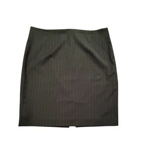 T Tahari Black/Grey Knee Length Pin Stripe Pencil Skirt Size 12/Large